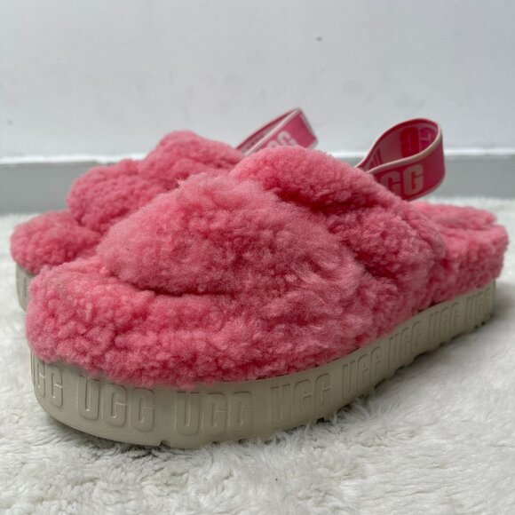 UGG #1120876 Women's Pink Oh Fluffita Sheepskin Sandals Slippers Shoes Size 8 - Picture 3 of 10